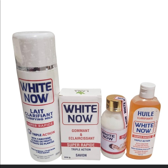4 in 1 White now triple action body whitening set: lotion 500 ml serum  soap